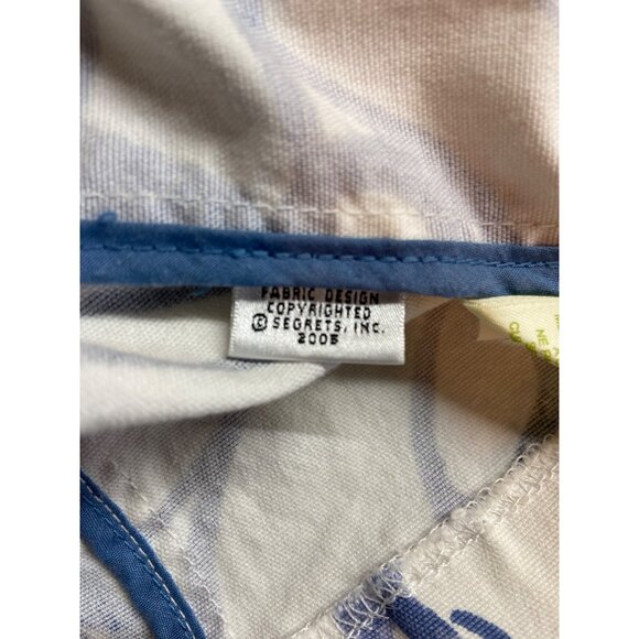 Sigrid Olsen Abstract Floral Jacket Blue White Sz 12 Y2K Preppy Chic Retro - Picture 4 of 9